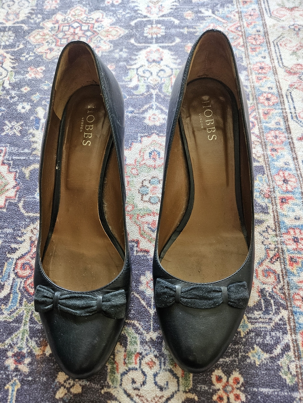 Hobbs London Black All Leather Bow Heels